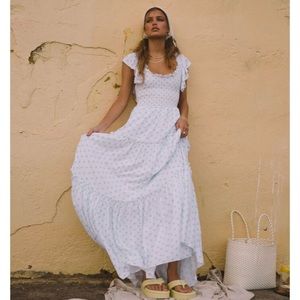 NWOT Anthropologie Araminta James Positano Tiered Maxi Dress Polka Dot Size L